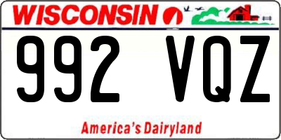 WI license plate 992VQZ