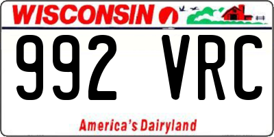 WI license plate 992VRC