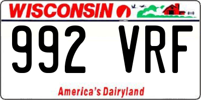 WI license plate 992VRF