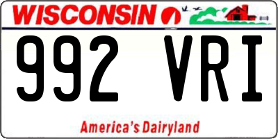 WI license plate 992VRI