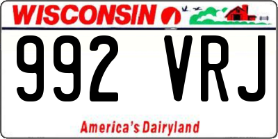 WI license plate 992VRJ