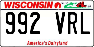 WI license plate 992VRL