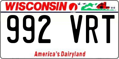 WI license plate 992VRT