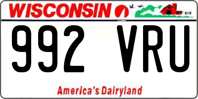 WI license plate 992VRU