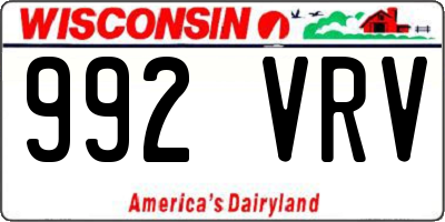 WI license plate 992VRV