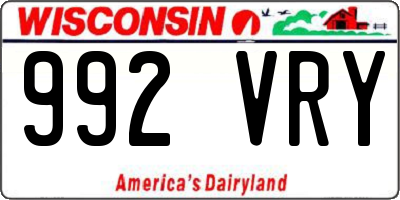 WI license plate 992VRY