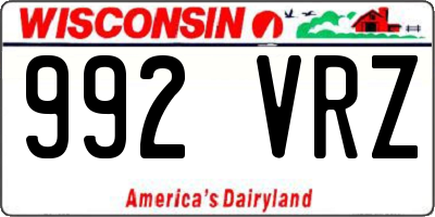 WI license plate 992VRZ