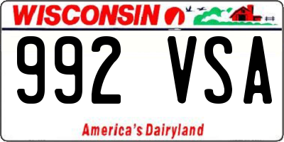 WI license plate 992VSA