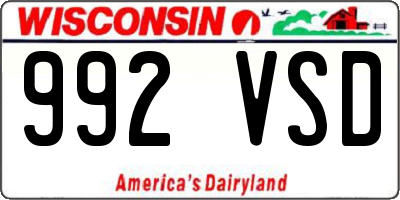 WI license plate 992VSD