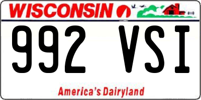 WI license plate 992VSI