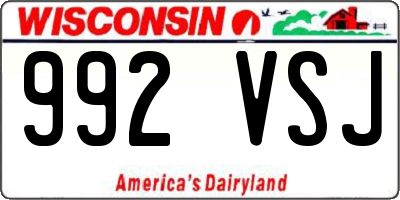 WI license plate 992VSJ