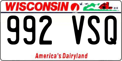 WI license plate 992VSQ