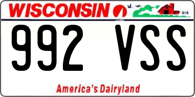WI license plate 992VSS