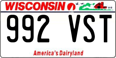 WI license plate 992VST