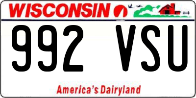 WI license plate 992VSU