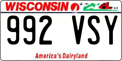 WI license plate 992VSY