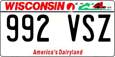 WI license plate 992VSZ