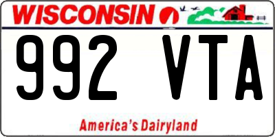 WI license plate 992VTA