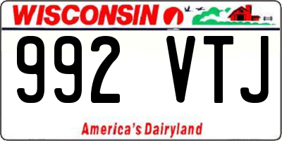 WI license plate 992VTJ