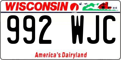 WI license plate 992WJC