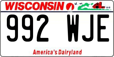 WI license plate 992WJE