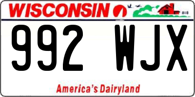 WI license plate 992WJX