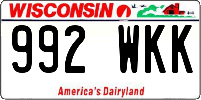 WI license plate 992WKK