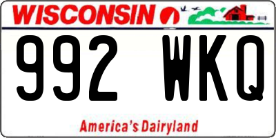 WI license plate 992WKQ