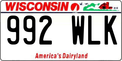 WI license plate 992WLK