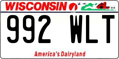 WI license plate 992WLT