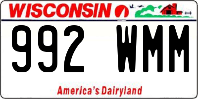 WI license plate 992WMM