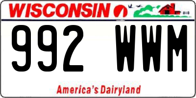 WI license plate 992WWM