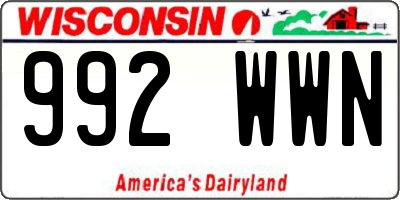 WI license plate 992WWN