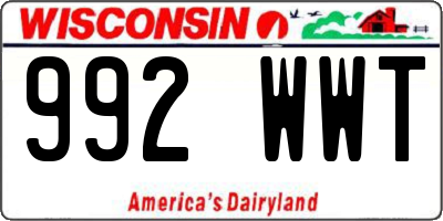 WI license plate 992WWT