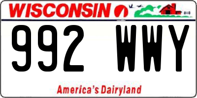 WI license plate 992WWY