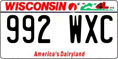 WI license plate 992WXC