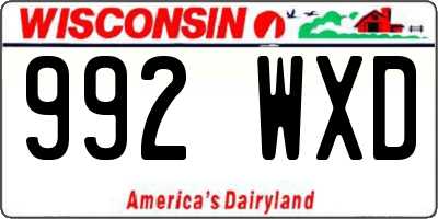 WI license plate 992WXD