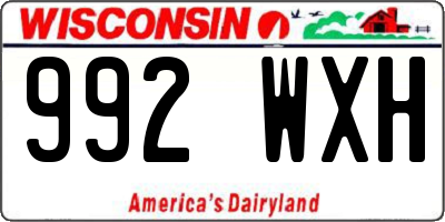 WI license plate 992WXH