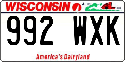 WI license plate 992WXK