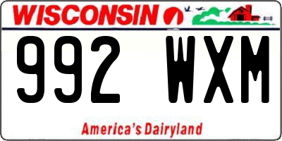 WI license plate 992WXM