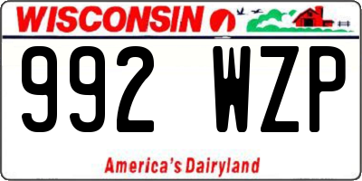 WI license plate 992WZP