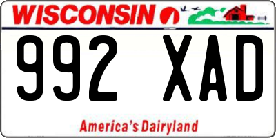 WI license plate 992XAD