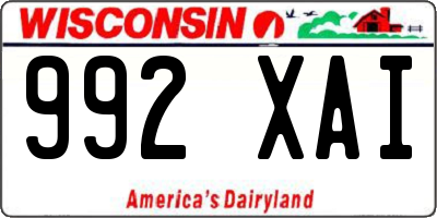 WI license plate 992XAI