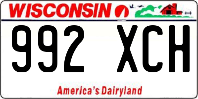 WI license plate 992XCH