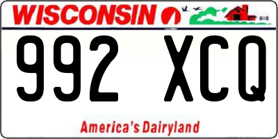 WI license plate 992XCQ