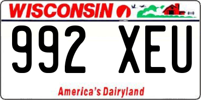 WI license plate 992XEU