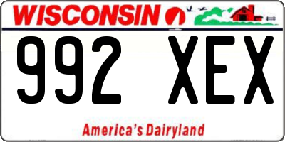 WI license plate 992XEX