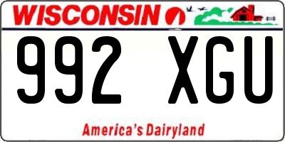 WI license plate 992XGU
