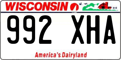 WI license plate 992XHA