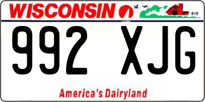 WI license plate 992XJG
